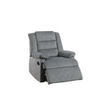 ZNTS Contemporary Dark Gray Color Velvet Fabric Recliner Motion Recliner Chair 1pc Couch Manual Motion B011P163845