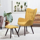 ZNTS Accent Chair Ottoman Set for Living Room, Wing Back Armchair Tufted Back Upholstery Living Room W131463669