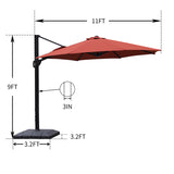 ZNTS 11FT Deluxe Patio Aluminum Umbrella with Weight Base W1828107207
