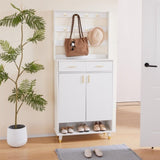 ZNTS Entryway Bedroom Armoire,Shoe Cabinet,Wardrobe Armoire Closet, Drawers and Shelves, Handles, Hanging 71384021