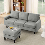 ZNTS Upholstered Sectional Sofa Couch, L Shaped Couch With Storage Reversible Ottoman Bench 3 Seater for W1191126332