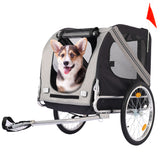 ZNTS Dog Bike Trailer, Breathable Mesh Dog Cart with 3 Entrances, Safety Flag, 8 Reflectors, Folding Pet W32191047