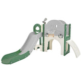 ZNTS Kids Slide Playset Structure 7 in 1, Freestanding Spaceship Set with Slide, Arch Tunnel, Ring Toss PP319756AAF