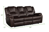 ZNTS Hong Kong Power Reclining Sofa made with Faux Leather in Brown 733569214310