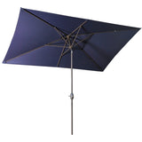 ZNTS Large Blue Outdoor Umbrella 10ft Rectangular Patio Umbrella For Beach Garden Outside Uv Protection W1828P147105
