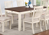 ZNTS Classic Dining Room Furniture Rectangular Dining Table 1pc Dining Table Only White Rubberwood Walnut B011120832