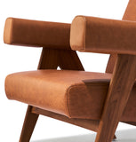 ZNTS Débora Lounge Chair - Walnut & Caramel Leather FA-SF1563A-WP-WALNUT-CARAMELM1