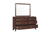 ZNTS Transitional Style Bedroom Furniture 1pc Dresser of 6x Drawers Dark Cherry Finish Wooden Furniture B011134288