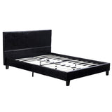 ZNTS Simple PU Bed Frame Black 37547314