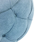 ZNTS Large Button Tufted Woven Round Storage Ottoman for Living Room & Bedroom,17.7"H Burlap Blue W1170101818