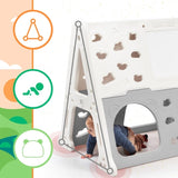 ZNTS 5-in-1 Toddler Climber Basketball Hoop Set Kids Playground Climber Playset with Tunnel, Climber, PP300101AAE