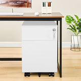 ZNTS 2 Drawer Mobile File Cabinet with Lock Metal Filing Cabinet for Legal/Letter/A4/F4 Size, Fully W141172170