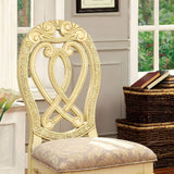 ZNTS Formal Majestic Traditional Dining Chairs Vintage White Solid wood Fabric Seat Intricate Carved B01170342