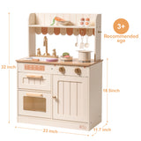 ZNTS Play Kitchen, Wooden Kids Kitchen Playset for Kids,American Vintage Style W979138327