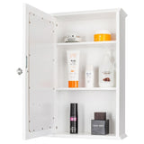 ZNTS Single Door Mirror Indoor Bathroom Wall Mounted Cabinet Shelf White 65527537