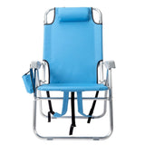 ZNTS 63*70*99cm Heightened Oxford Cloth Silver White Aluminum Tube Bearing 100kg Beach Chair Blue 82549711