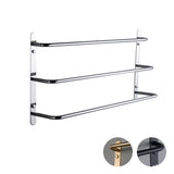 ZNTS 304 Stainless Steel Hand Polishing Finished Three Stagger Layers Towel Bars Towel Rack Wall Mounted 18037980