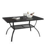 ZNTS 60*38*28.5in Iron With Umbrella Hole Patio Bar Table Black 15801327