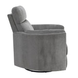 ZNTS ACME Sagen Glider Recliner w/Swivel, Charcoal Chenille LV01879