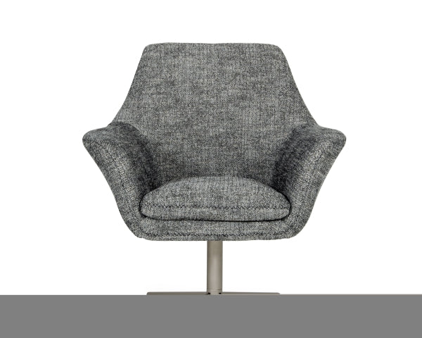 ZNTS Divani Casa Elvin Modern Dark Grey Fabric Swivel Lounge Chair B04961515