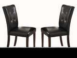 ZNTS Button-Tufted Side Chairs Set of 2pc Wood Frame Espresso Finish Dining Furniture B01143602