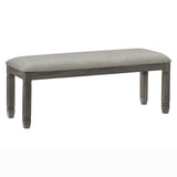 ZNTS Wood Frame Dining Bench 1pc Antique Gray Finish Frame With Neutral Tone Gray Fabric Seat B01143833