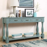 ZNTS 63inch Long Wood Console Table with 3 Drawers and 1 Bottom Shelf for Entryway Hallway Easy Assembly W1202114031