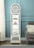 ZNTS ACME Noralie GRANDFATHER CLOCK W/LED Mirrored & Faux Diamonds AC00352