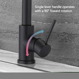 ZNTS Stainless Steel Pull Down Kitchen Faucet with Soap Dispenser Matte Black JYBB41202MB