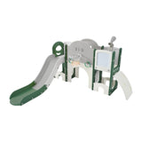 ZNTS Kids Slide Playset Structure 9 in 1, Freestanding Spaceship Set with Slide, Arch Tunnel, Ring Toss, PP319755AAF