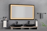ZNTS 60in. W x 36in. H Oversized Rectangular Black Framed LED Mirror Anti-Fog Dimmable Wall Mount W127256746