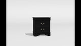 ZNTS 1pc Nightstand Black Louis Philippe Solid wood English Dovetail Construction Antique Nickle Hanging HS11CM7966BK-N-ID-AHD