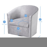 ZNTS Eden Silver Swivel Chair B05063787
