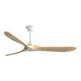 ZNTS 60 Inch Indoor Modern Ceiling Fan With 3 Color Dimmable 6 Speed Remote Control 3 Solid Wood Blade W934P145959