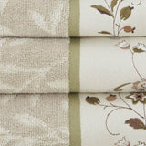 ZNTS Embroidered Cotton Jacquard 6 Piece Towel Set B03598778