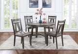 ZNTS Dining Room Furniture Set of 2 Chairs Gray Fabric Cushion Seat Rich Dark Brown Finish Side Chairs B01163919