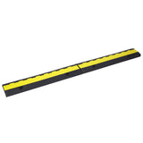 ZNTS Cable Protector Ramp, 2 Channels Speed Bump Hump, Rubber Modular Speed Bump Rated 11000 LBS Load W465121322