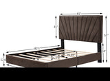 ZNTS B108 Full bed Beautiful line stripe cushion headboard , strong wooden slats + metal legs with W130254241
