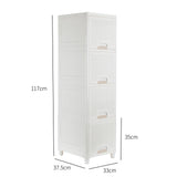 ZNTS 4-Tire Storage Cabinet with 2 Drawers Organizer Unit for Bathroom Bedroom 32570513