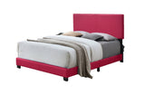 ZNTS 1pc Modern Beautiful Pink Full Size Bedroom Platform Bed Frame PU Fabric ESFTIB807-F-SHB