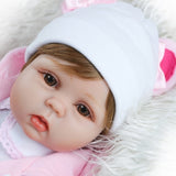 ZNTS 22" Beautiful Simulation Baby Girl Reborn Baby Doll in Bear Dress 07204915