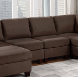 ZNTS Living Room Furniture Armless Chair Black Coffee Linen Like Fabric 1pc Cushion Armless Chair Wooden B011104194