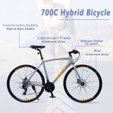 ZNTS 24 Speed Hybrid bike Disc Brake 700C Road Bike For men women's City Bicycle W1019112677