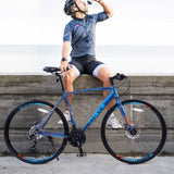 ZNTS 24 Speed Hybrid bike Disc Brake 700C Road Bike For men women's City Bicycle W1019112675
