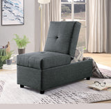 ZNTS Gray Color Stylish 1pc Storage Ottoman Convertible Chair Foam Cushioned Fabric Upholstered Solid B01166425