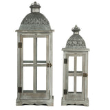 ZNTS Wooden Candle Lantern Decorative, Hurricane Lantern Holder Decor for Indoor Outdoor, Home Garden W2078131629