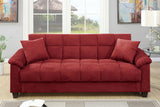 ZNTS Contemporary Living Room Adjustable Sofa Red Color Microfiber Plush Storage Couch 1pc Futon Sofa w HS00F7890-ID-AHD