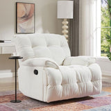 ZNTS 360 Degree Swivel Fabric Single Sofa Heavy Duty Reclining Chair for Living Room, Cream W876128248