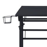 ZNTS Techni Mobili Rolling Writing Desk with Height Adjustable Desktop and Moveable Shelf, Black RTA-3800SU-BK