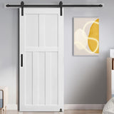 ZNTS CRAZY ELF 28" x 84" Five Panel Real Primed Door Slab, DIY Panel Door, Modern Interior Barn Door, W936104282